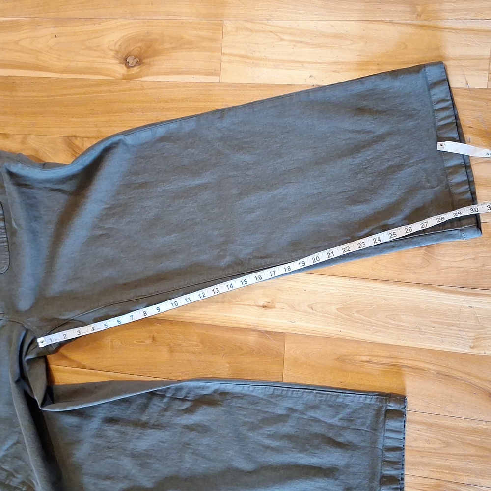 Madewell Emmett Wide Leg Olive Green Pants Size 33 - Picture 11 of 13